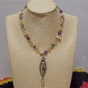 TRESKA‎ funky beaded pendant necklace new